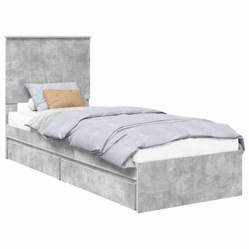 VidaXL vidaXL Storage Bed Concrete Grey 75 x 190 cm Engineered Wood 2