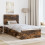 VidaXL vidaXL Bed Frame with Headboard Smoked Oak 75 x 190 cm Solid Pine Wood 3