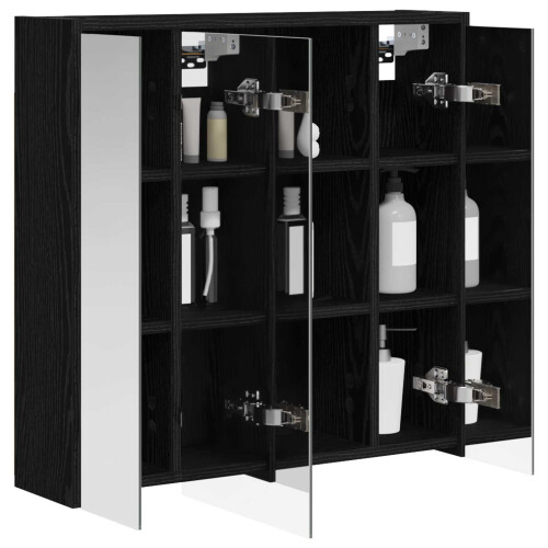 VidaXL vidaXL Badezimmerspiegelschrank Schwarz Eichen-Optik 2