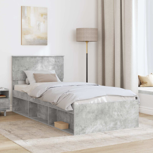 VidaXL vidaXL Bed Frame Concerte Grey 75 x 190 cm Engineered wood 2