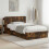 VidaXL vidaXL Bed Frame with Storage Smoked Oak 75 x 190 cm Engineered Wood 1