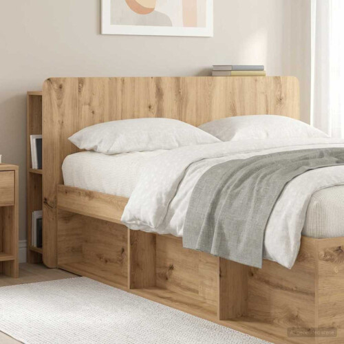VidaXL vidaXL Headboard Cabinet with Storage Artisan Oak Engineered Wood