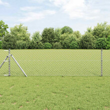 vidaXL Maschendrahtzaun 10 x 0,4 m Verzinkter Stahl Silber