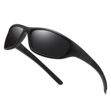 Sport-Polarisations-Sonnenbrille mit Aufbewahrungstasche – Polarisierte TAC-Gläser, UV-Schutz, PC+TAC-Fassung Black