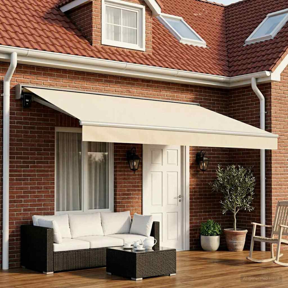Vidaxl Awning Replacement Fabric Cream 500 X 300 Cm Polyester