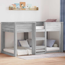 vidaXL Bunk Bed for Kids Grey Sonoma 75 x 190 cm Engineered Wood