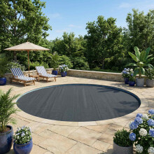 vidaXL Solar Pool Cover Heavy Quality Ø 300 cm 200 μm Round PE Black