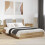 VidaXL vidaXL Bed Frame with Headboard with Storage Artisan Oak 150 x 200 cm 1