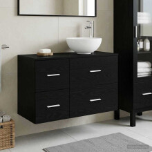 vidaXL Bathroom Furniture Set 2 pcs Black Oak Engineered Wood