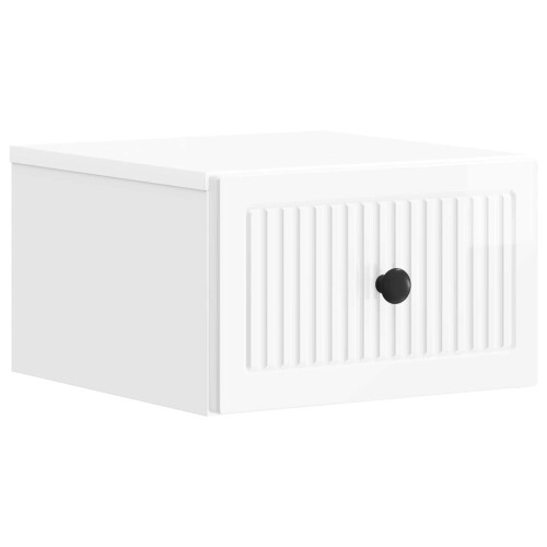 VidaXL vidaXL Wall-Mounted Bedside Cabinet with Drawer 2 pcs High Gloss White 2