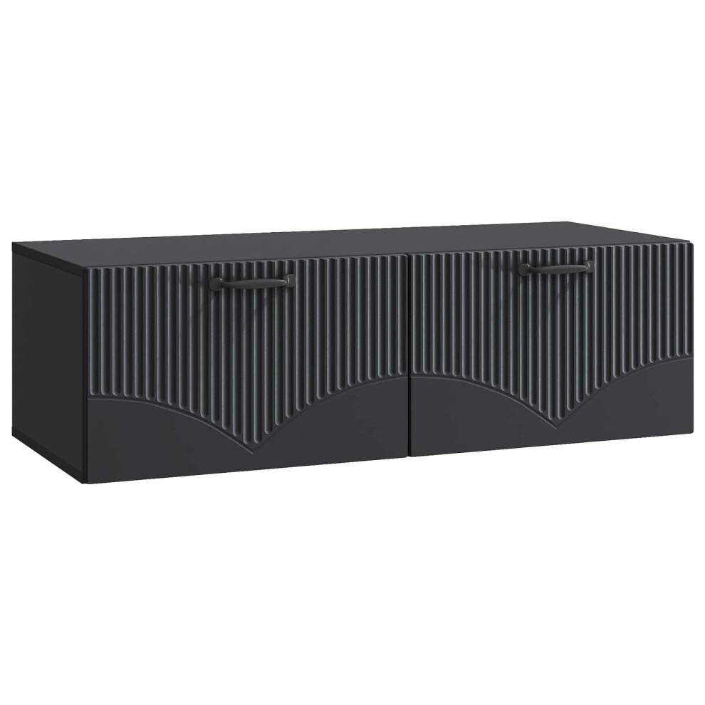 Vidaxl Wall-Mounted Tv Cabinet Black 98 X 41 X 30 Cm Engineered Wood