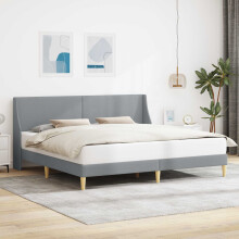 vidaXL Bed Frame with Headboard Light Grey 180 x 200 cm Fabric