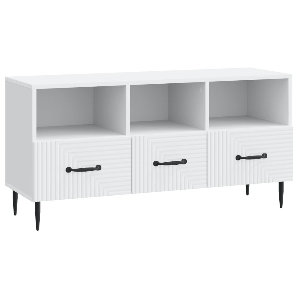 Vidaxl Tv Cabinet With Drawer White 102 X 34.5 X 50 Cm Engineered Wood