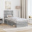 VidaXL vidaXL Bed Frame Grey Sonoma 75 x 190 cm Solid Pine Wood 3