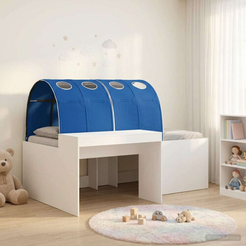 VidaXL vidaXL Bed with Tunnel 4 pcs White and Blue Engineered Wood