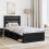 VidaXL vidaXL Bed Frame with Headboard Black 75 x 190 cm Solid Pine Wood 4