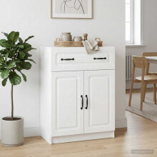 vidaXL Sideboard with Drawer White 66 x 34.5 x 87 cm Engineered Wood
