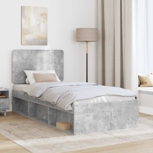 VidaXL vidaXL Bed Frame Concerte Grey 90 x 190 cm Solid Pine Wood 2
