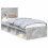 VidaXL vidaXL Bed Frame Concerte Grey 75 x 190 cm Solid Pine Wood 2