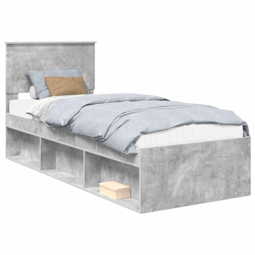 VidaXL vidaXL Bed Frame Concerte Grey 75 x 190 cm Solid Pine Wood 1