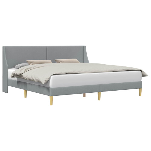 VidaXL vidaXL Bed Frame with Headboard Light Grey 180 x 200 cm Fabric 1