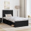 VidaXL vidaXL Bed Frame with Headboard Black 75 x 190 cm Solid Pine Wood 4