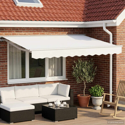VidaXL vidaXL Manuell einziehbare Markise Weiß 3 x 2,5 m