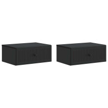 vidaXL Bedside Cabinet 2 pcs Black 49 x 34.5 x 20 cm Engineered Wood