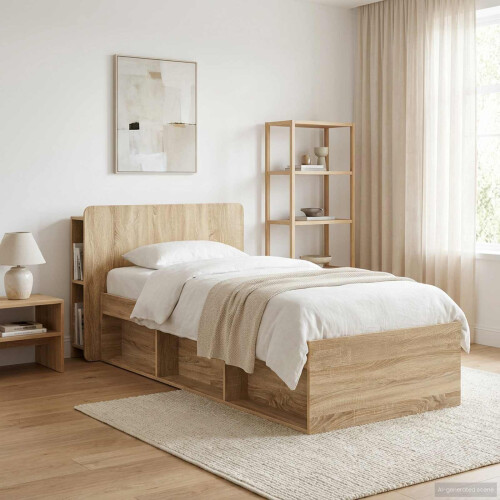 VidaXL vidaXL Headboard Cabinet with Storage Sonoma Oak Engineered Wood 2