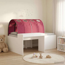 vidaXL Bed with Tunnel 4 pcs White and Red Engineered Wood