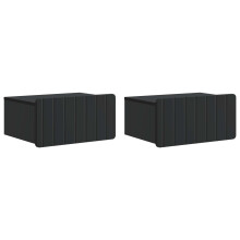 vidaXL Wall-Mounted Bedside Cabinet 2 pcs Black 49 x 34.5 x 24 cm