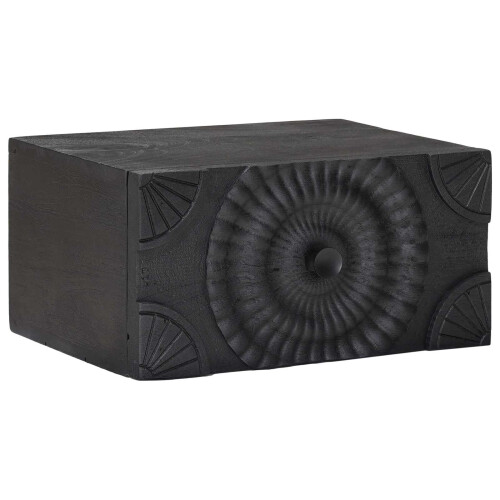 VidaXL vidaXL Handmade Bedside Cabinet Black 40 x 30 x 20 cm Solid Mango Wood 1