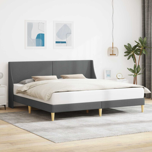 VidaXL vidaXL Bed Frame with Headboard Dark Grey 180 x 200 cm Fabric