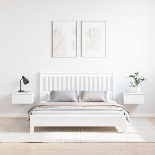 VidaXL vidaXL Bedside Table 2 pcs White 37 x 35 x 18.5 cm Solid pine wood 1