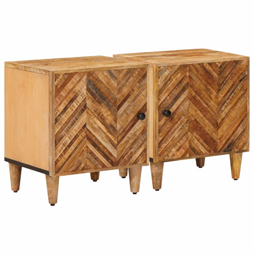 VidaXL vidaXL Bedside Table 2 pcs Brown 40 x 33.5 x 46 cm Solid Mango Wood