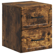 vidaXL Wall-Mounted Bedside Cabinet Smoked Oak 34.5 x 33 x 40 cm