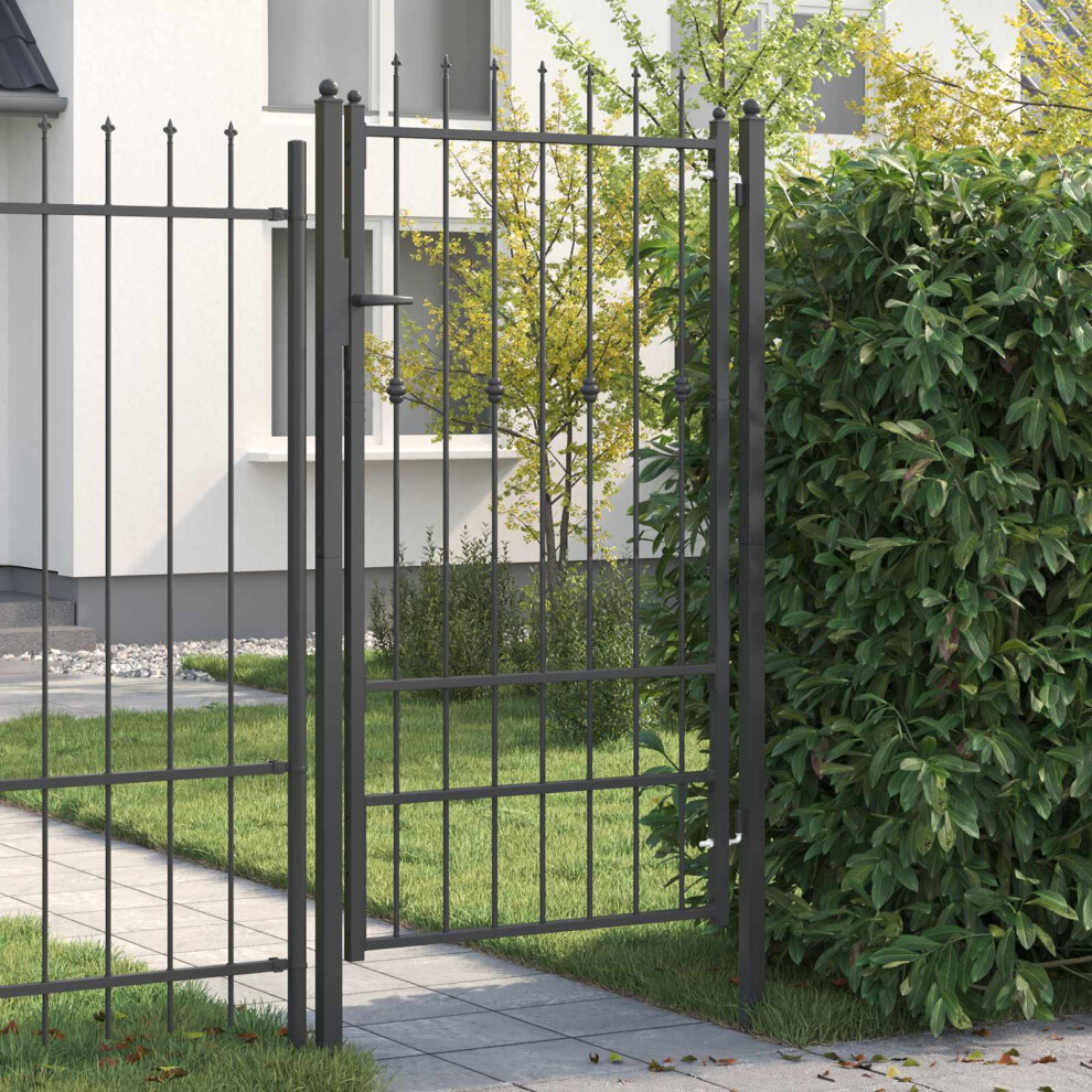 Vidaxl Fence Gate Horst 100 X 175 Cm Metal Black Lockable 8721364816305
