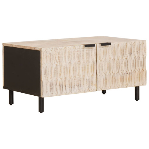 VidaXL vidaXL Coffee Table White 80 x 50 x 40 cm Solid Mango Wood