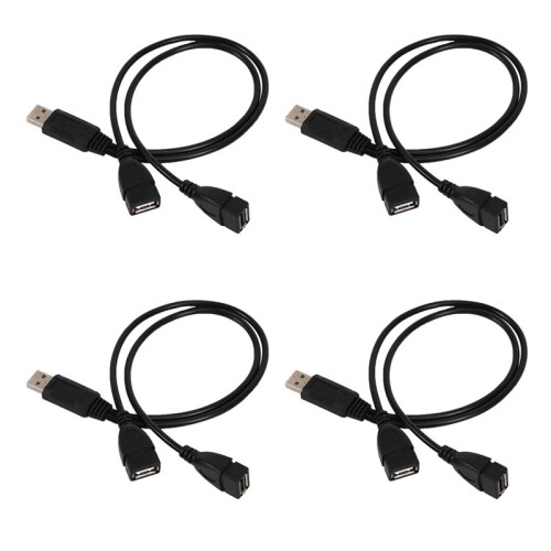 4X USB 2.0A Stecker auf 2 Dual USB Buchse Y Splitter Verteiler Adapter Kabel