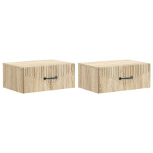 vidaXL Wall-Mounted Bedside Cabinet 2 pcs Sonoma Oak 49 x 34.5 x 20 cm