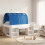 VidaXL vidaXL Bed Frame with Tunnel 3 pcs White and Blue Engineered Wood 1