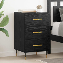 vidaXL Bedside Cabinet Black Oak 40 x 40 x 66 cm Engineered Wood