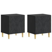 vidaXL Bedside Table 2 pcs Black 43 x 34.5 x 50 cm Engineered Wood