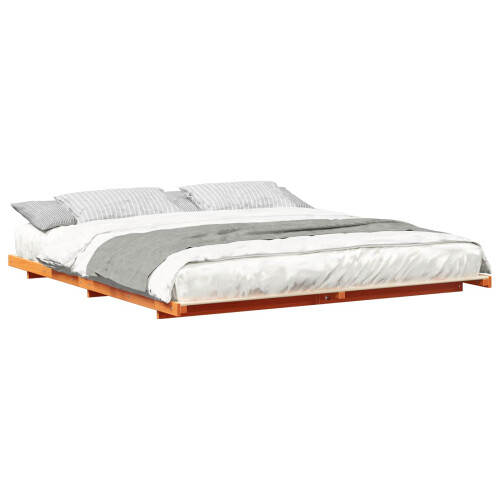 VidaXL vidaXL Bed Frame Wax Brown 200 x 220 cm Solid Pine Wood 1