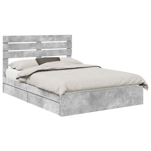 VidaXL vidaXL Storage Bed Concrete Grey 150 x 200 cm Engineered Wood 2