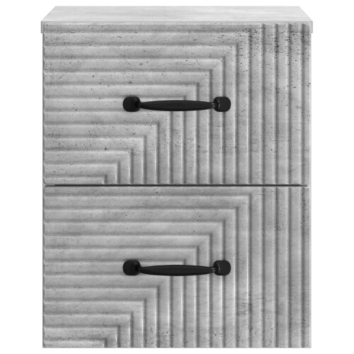 VidaXL vidaXL Wall-Mounted Bedside Cabinet with Drawer 2 pcs Concrete Grey 2