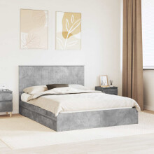 vidaXL Storage Bed Concrete Grey 150 x 200 cm Engineered Wood