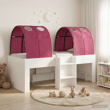vidaXL Bed with Tunnel 4 pcs White and Red Engineered Wood