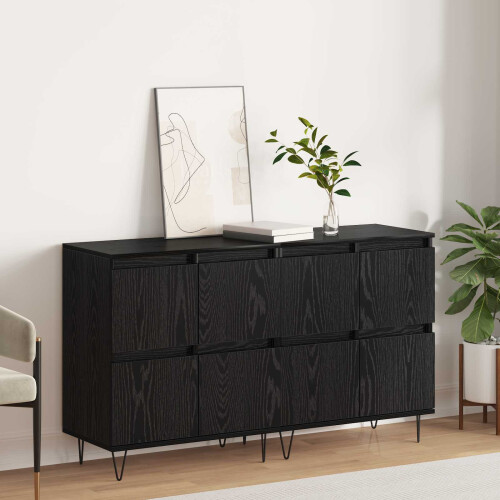 VidaXL vidaXL Sideboards 2 pcs Black oak