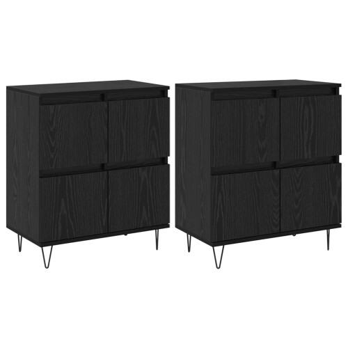 VidaXL vidaXL Sideboards 2 pcs Black oak 1